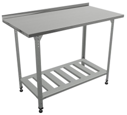 Стол производственный "Бизнес" СПЛР , полка решетка,1500х500х860 мм , c бортом