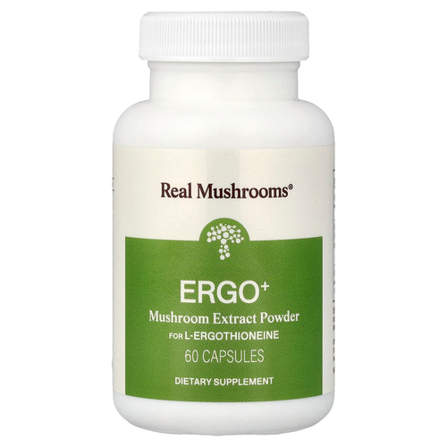 Real Mushrooms, ERGO + L-эрготионеин`` 60 капсул
