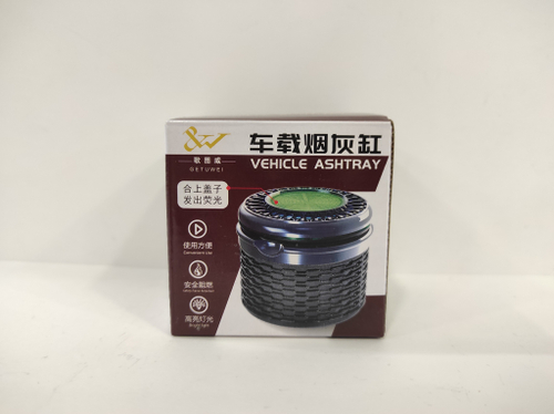 HT-926-3 / Пепельница-стакан "Часы" хром, белый (с подсветкой) HT-926-3 (1 шт.) =