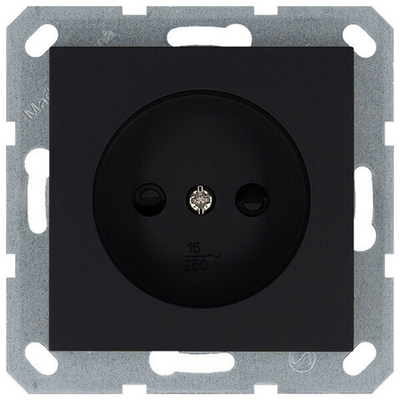 Розетка без заземления с защитными шторками 16A 250V~ 2P, цвет Антрацит
