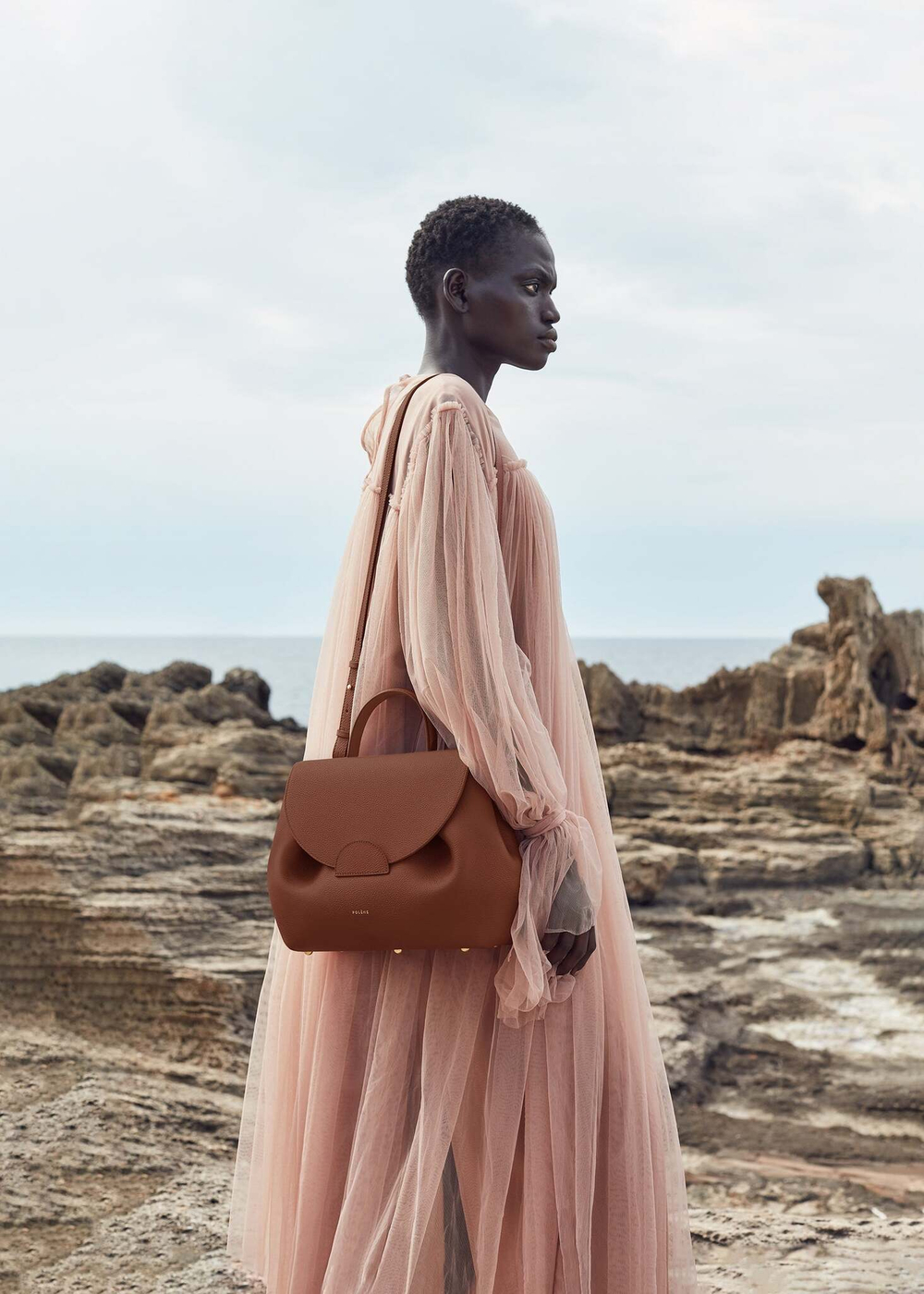 Сумка Polene Numéro Un EDITION TEXTURED COGNAC