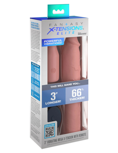 Насадка на член с вибрацией Fantasy X-tensions 9" Sleeve Vibrating 3" Plug 415521PD