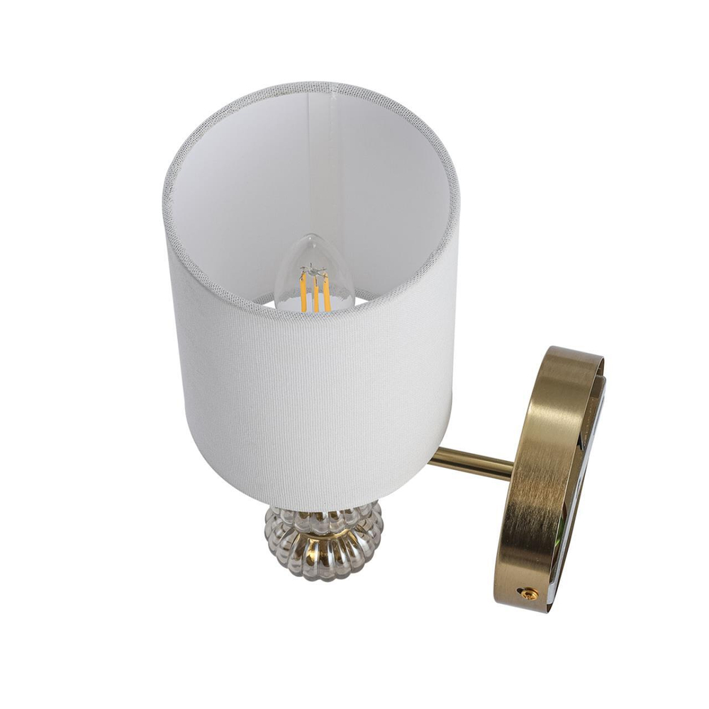 8337/1W MODERNI бронза/белый, металл/стекло/текстиль Бра E14 40W 220V ILMIRA