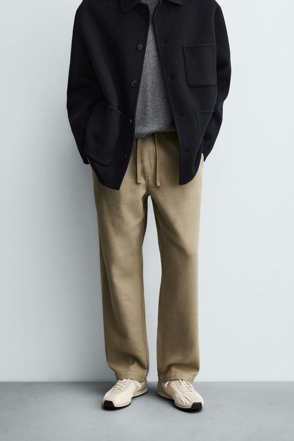 ZARA БРЮКИ RELAXED FIT С РЕЛЬЕФНОЙ СТРУКТУРОЙ, РЫЖЕВАТО-КОРИЧНЕВЫЙ