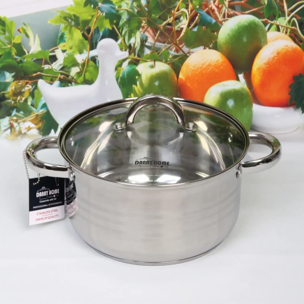 Набор посуды из нержавеющей стали ADELE 3 предмета (3 кастрюли 3,7л, 3,4л, 4,5л), DH10-6