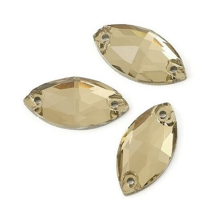 Стразы стекло 7*15см. "Глаз" бежевый