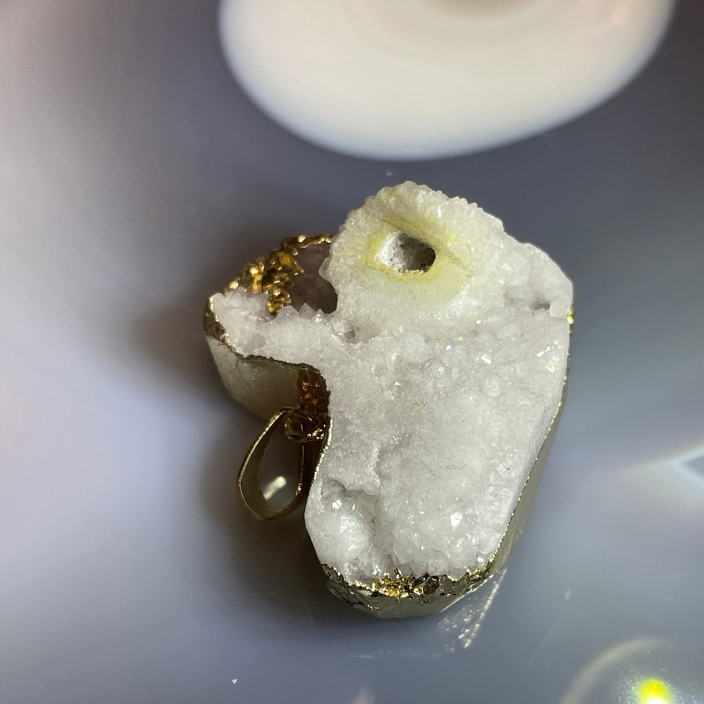 17106 Кулон друза горный хрусталь сердце