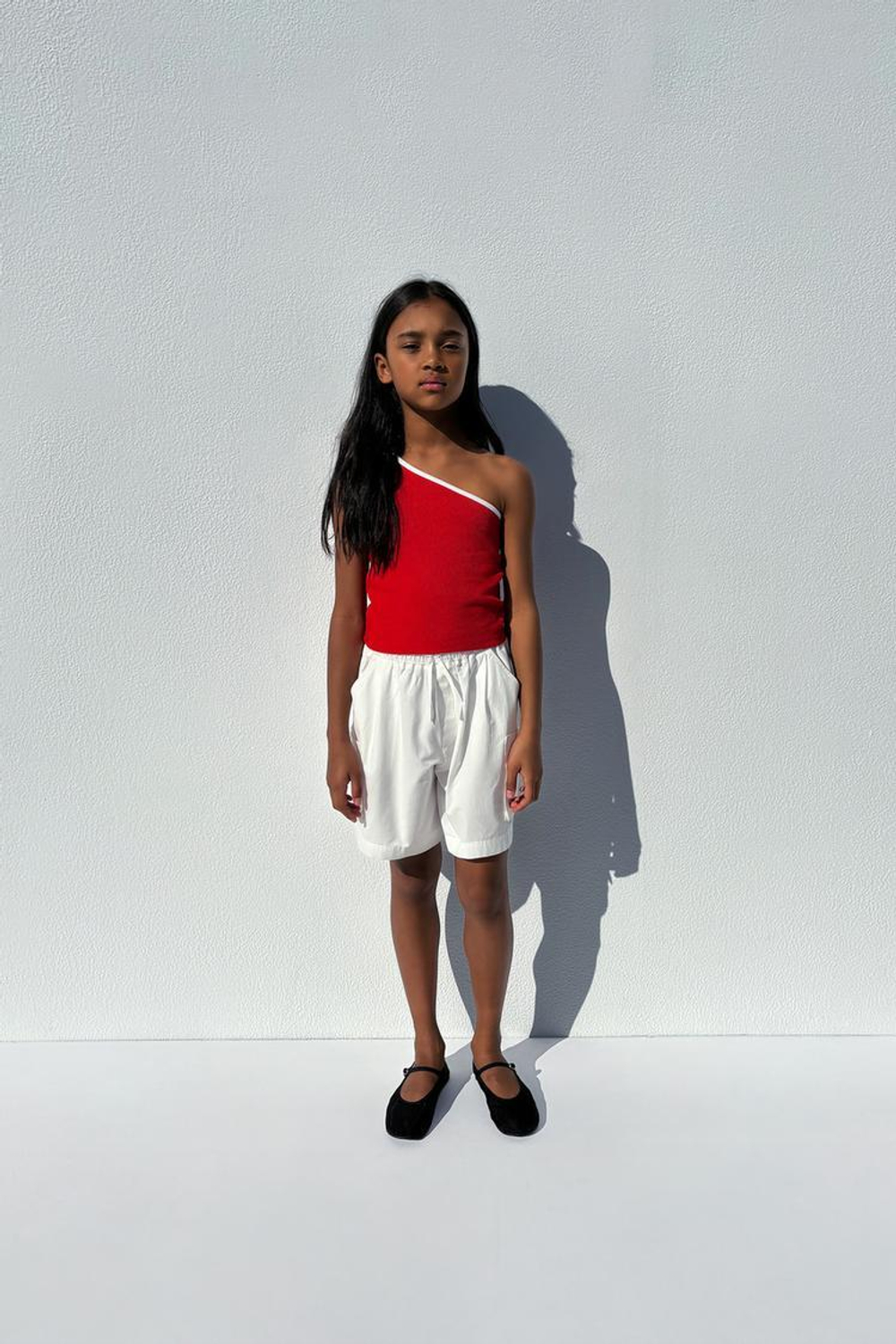 ZARA ТОП АСИММЕТРИЧНОГО КРОЯ С СЕРДЕЧКОМ, КРАСНЫЙ