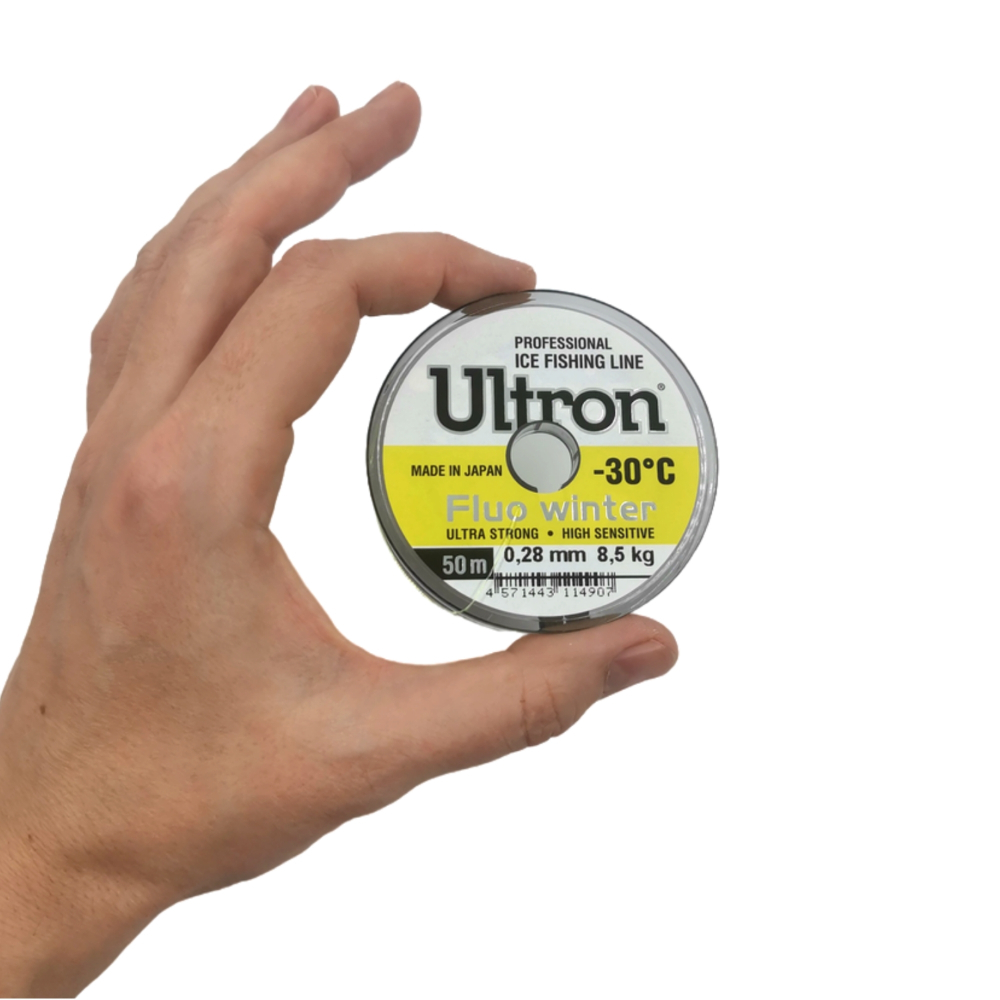 Леска ULTRON Fluo Winter 0,28 мм., 8,5 кг, 30 м, флуоресцентная