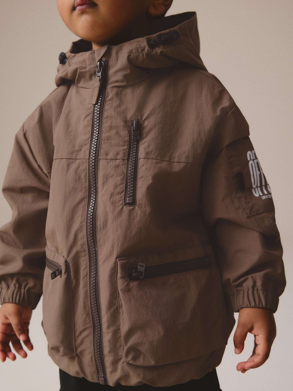 Куртка непромокаемая с капюшоном для мальчика Next Q61-756, Коричневый