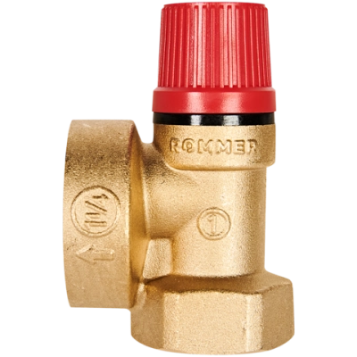 Клапан предохранительный ROMMER - 1", сброс 1 1/4" (ВР/ВР, Tmax 110°C, 3 бар)