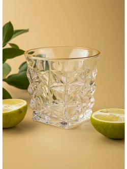 Набор бокалов кристалл, 300 мл. 6 шт. с золотой каймой