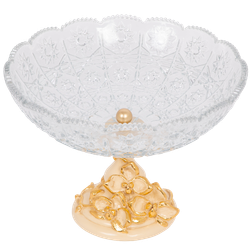 Фруктовница-конфетница Орхидея Лелия со стеклянной чашей 7373 Айвори