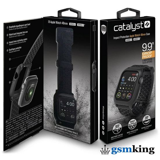 Catalyst Impact Protection Case for Apple Watch 44mm Series 6, 5, 4 & SE Stealth Black (Чёрный)