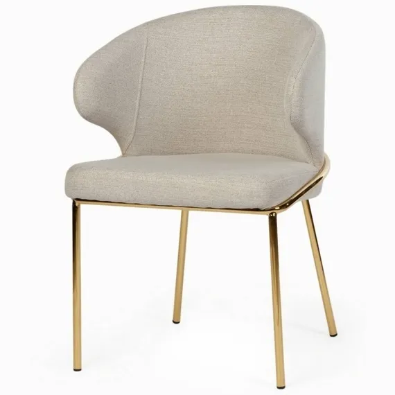 Стул Silva, светло-бежевый, золотые ножки
