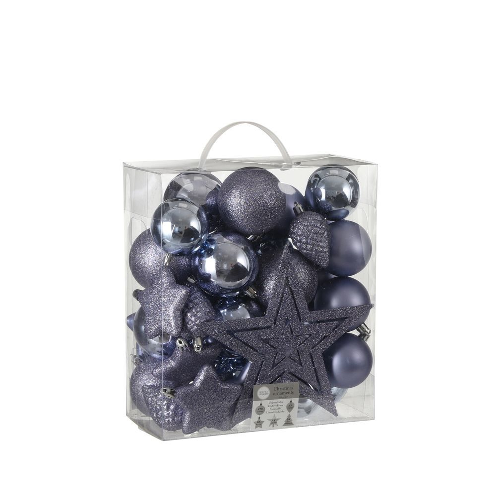 Набор шаров с верхушкой 40шт 8см House of Seasons сиреневый