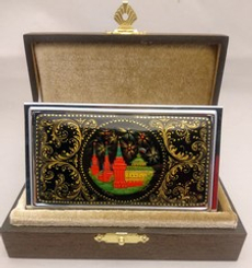 Визитница персональная "Москва" №4 (роспись Палех) худ. Марова