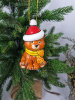 Медвежёнок ёлочная игрушка из фарфора