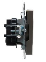 BRITE Розетка 1-местная без заземления без защитных шторок 10А РС10-1-0-БрС сталь IEK