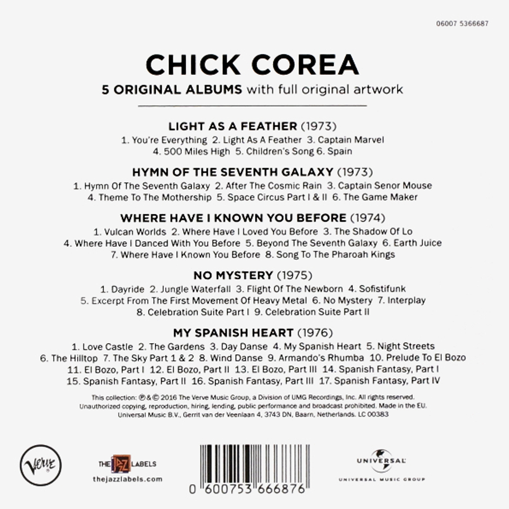Chick Corea / 5 Original Albums (5CD)