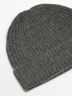 Massimo Dutti Шапка бини из 100% кашемира в рубчик, жемчужно-серый