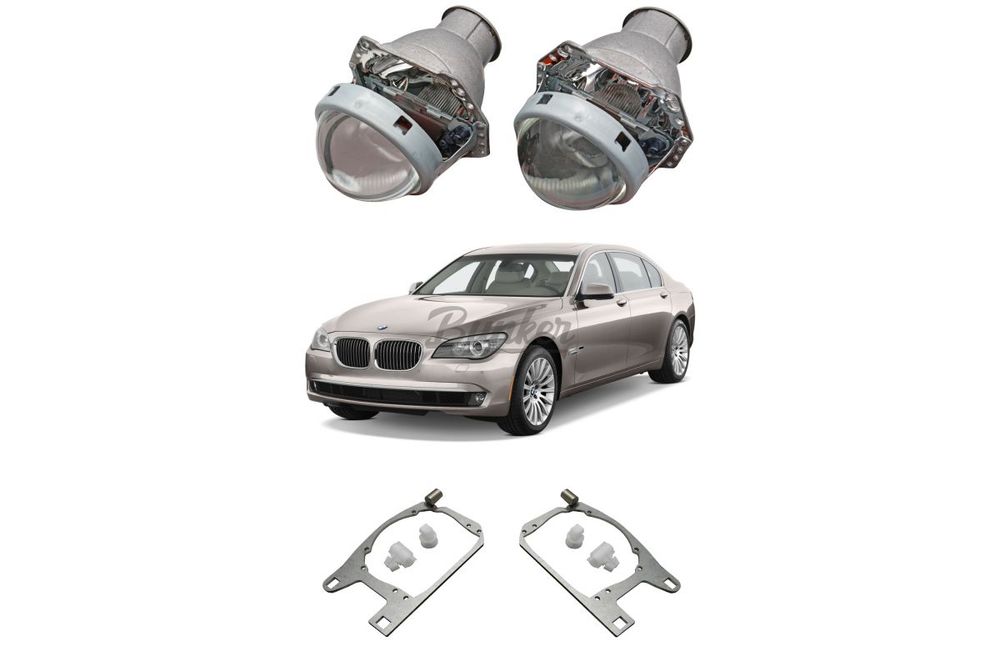 Готовый комплект для замены штатных линз ZKW без AFS BMW 7 2008-2012