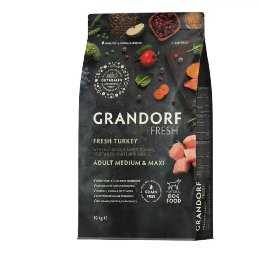 Grandorf Fresh Dog Adult Med&Maxi Turkey&Sweet Potato (Грандорф Фреш)корм для собак Грандорф 10 кг