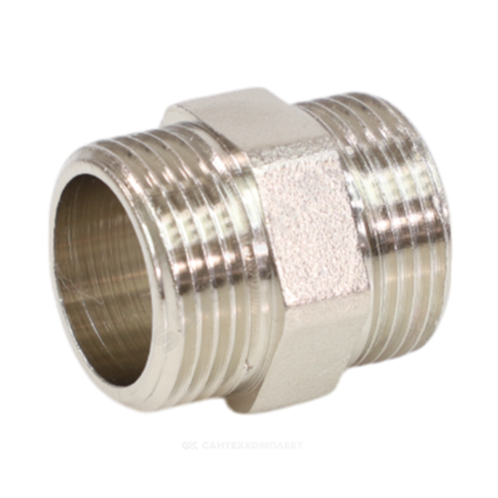 Ниппель латунь никель Ду 50 (2") НР VALFEX VF.582.N.200