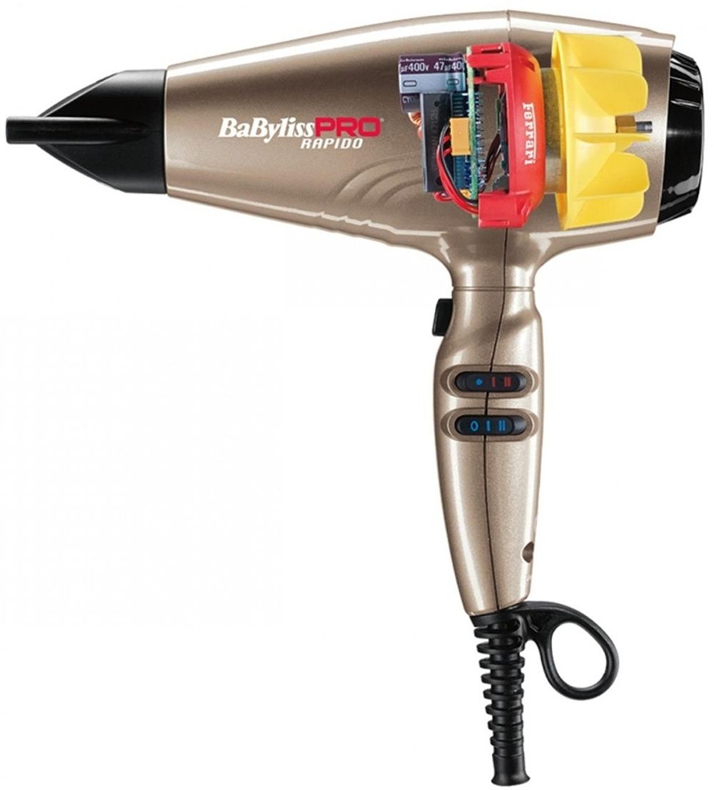 Профессиональный фен BaByliss PRO Light Rapido Ferrari BAB7000IGE Bronze - 2