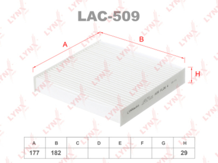 Фильтр салонный LYNX LAC-509