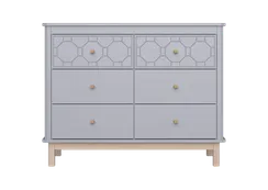 Комод Classic 6 ящиков с фрезеровкой "Мозаика" (серый)