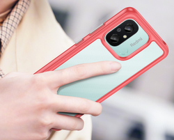 Чехол защитный с мягкими защитными рамками красного цвета для Xiaomi Redmi 12C, увеличенные защитные свойства