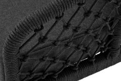 "Канны" диван 2-местный плетеный из роупа (узелки), каркас алюминий темно-серый (RAL7024) муар, роуп темно-серый круглый, ткань темно-серая 027