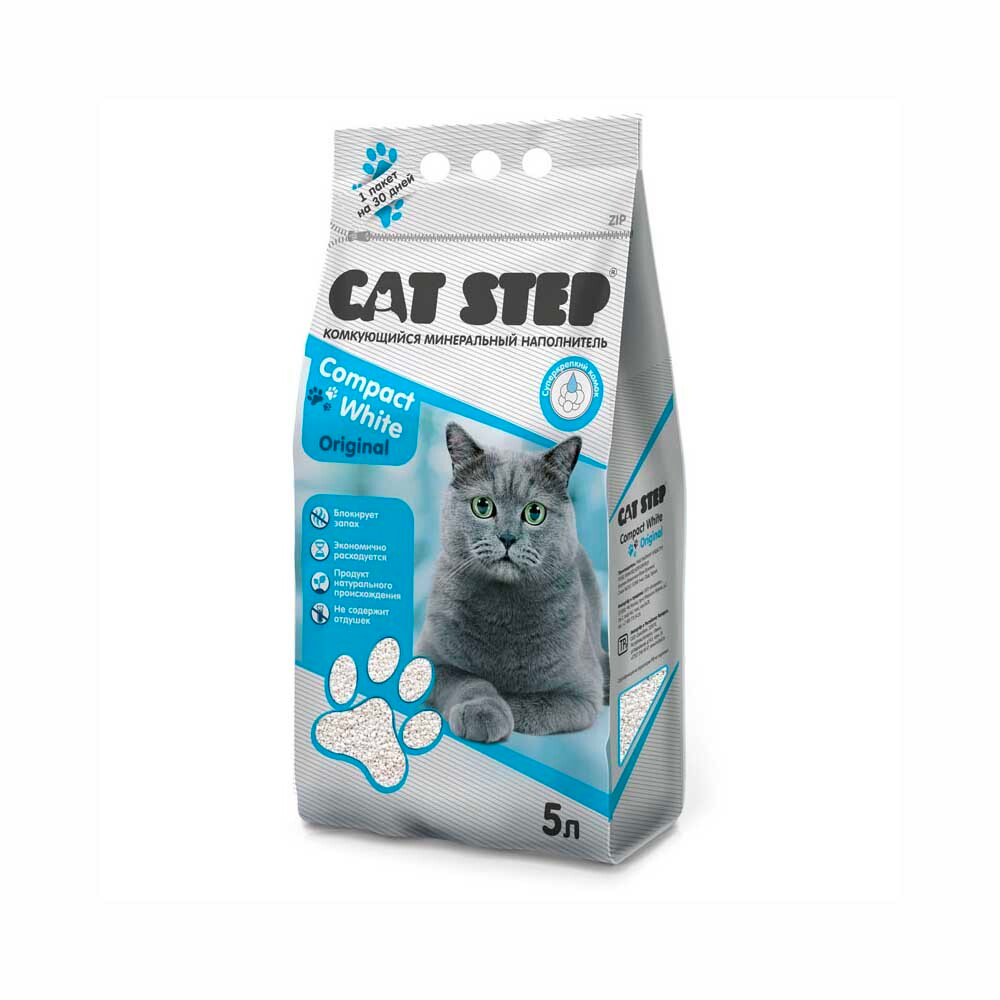 Cat Step Compact White - наполнитель глиняный (комкующийся)