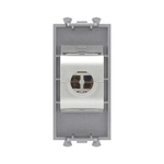 Компьютерная розетка RJ-45 без шторки модульная, кат.5е экранированная, "Avanti", "Закаленная сталь", 1 модуль