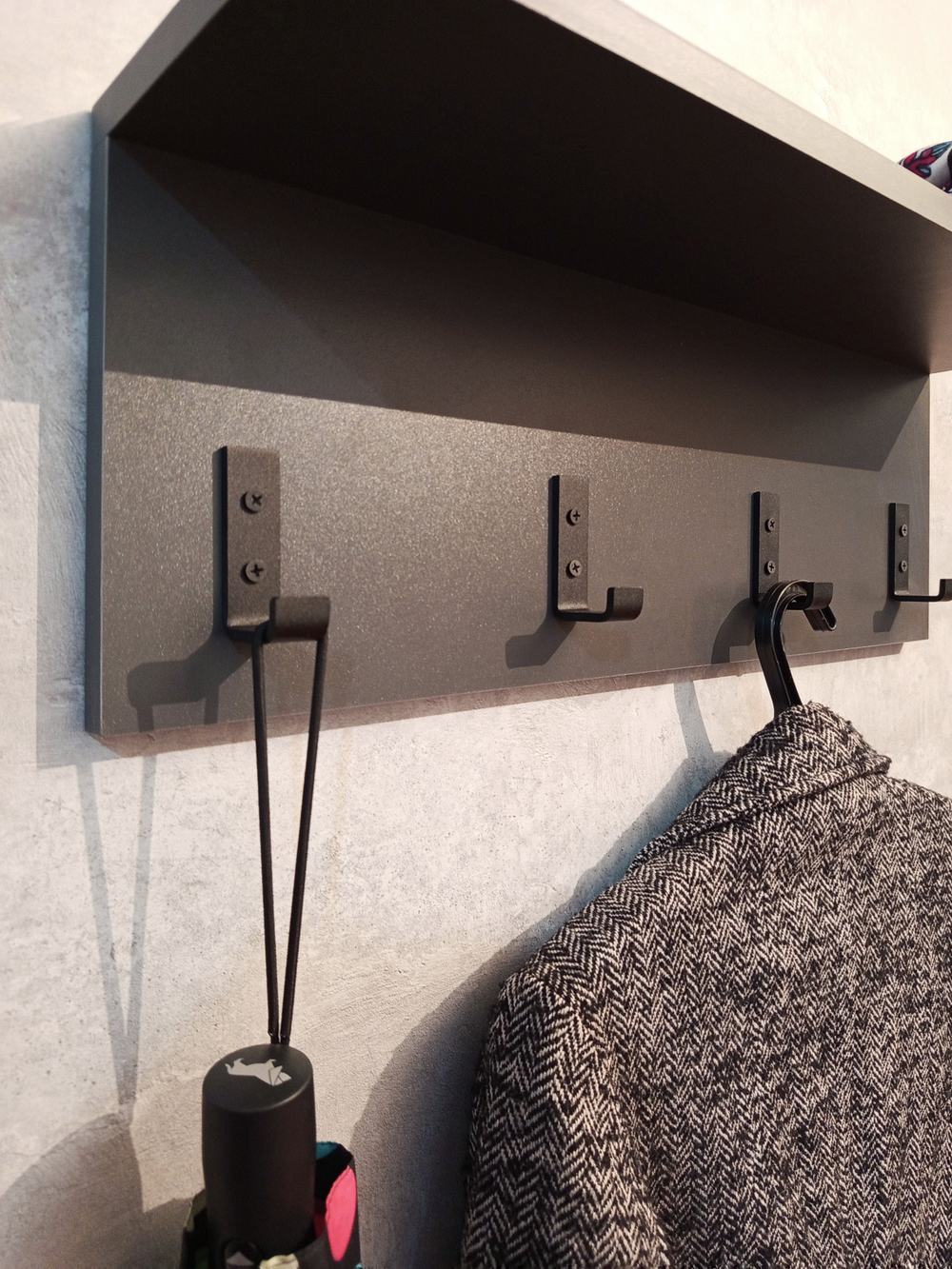 Вешалка настенная лофт (Графит)