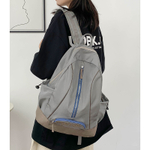 DELIXIONG Nylon Backpack Regular Unisex Gray/Green