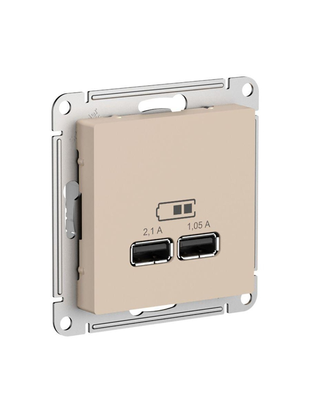 Розетка USB AtlasDesign тип A+A 5В/2.1А 2х5В/1.05А механизм песочн. SE ATN001233