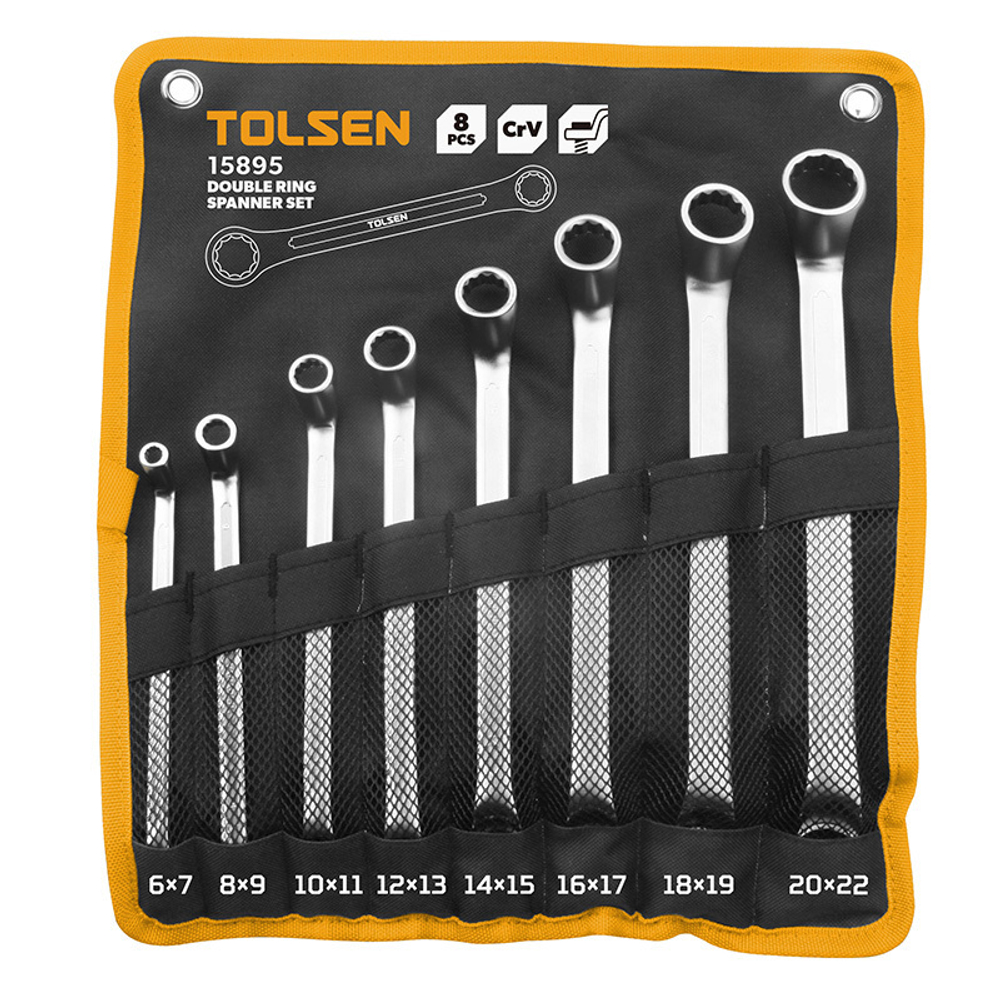 TOLSEN (TT15895) Набор накидных ключей, 6-22 мм, 8 предметов