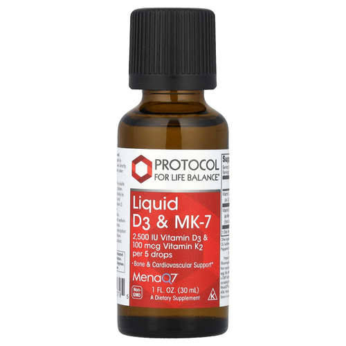 Protocol for Life Balance, Жидкие D3 и MK-7, 30 мл (1 жидк. унц.)