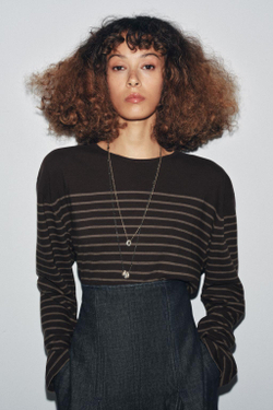 ZARA ФУТБОЛКА В ПОЛОСКУ С ДЛИННЫМИ РУКАВАМИ, ПОЛОСКИ