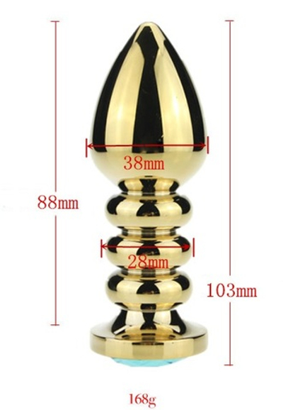 Пробка металл фигурная золото с прозрачным стразом 10,3х3,8см 47424-4MM