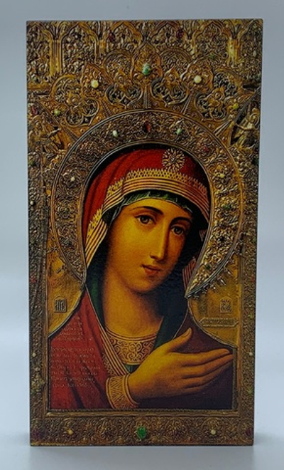 Икона Божией Матери "Скоропослушница" Невская, икона  на доске прямая печать по левкасу ручная работа, 7*13 см