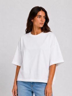 Футболка женская белая oversize M-XL
