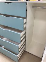 Комод 5 ящиков со штангой МДФ софт белый/ниагара