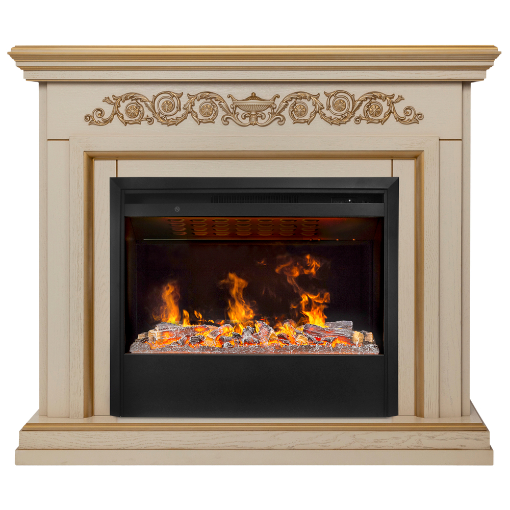 Каминокомплект Real Flame Leticia 26 WT-619G с очагом 3D Helios 26 SBG