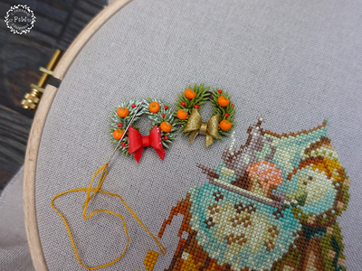 Магнит "Веночек с мандаринами"