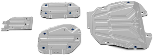 Защита картера, КПП, топливного бака и редуктора Rival для Toyota RAV4 XA50 (V - 2.0; 2.5) 2019-н.в., штампованная, алюминий 3 мм, с крепежом, 4 части, K333.9534.1