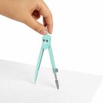 Циркуль ЮНЛАНДИЯ 120 мм, металлический, пастельные цвета ассорти, защитный колпачок, пластиковый пенал, дисплей, 210688