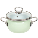 Кастрюля сталь, эмал, 1.5 л, с крыш, мет ручки, Сантэкс, 1-2415211, салатовый ментол, индукц